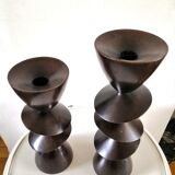 Pair of ebony candle holders design