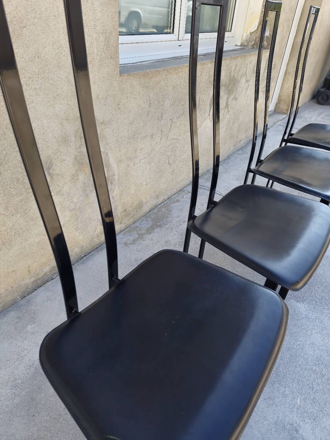 Set of 4 chairs Design Italy signed Cattelan 1980 vintage