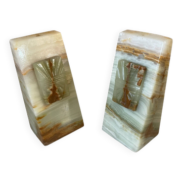 pair of Art Deco onyx bookends
