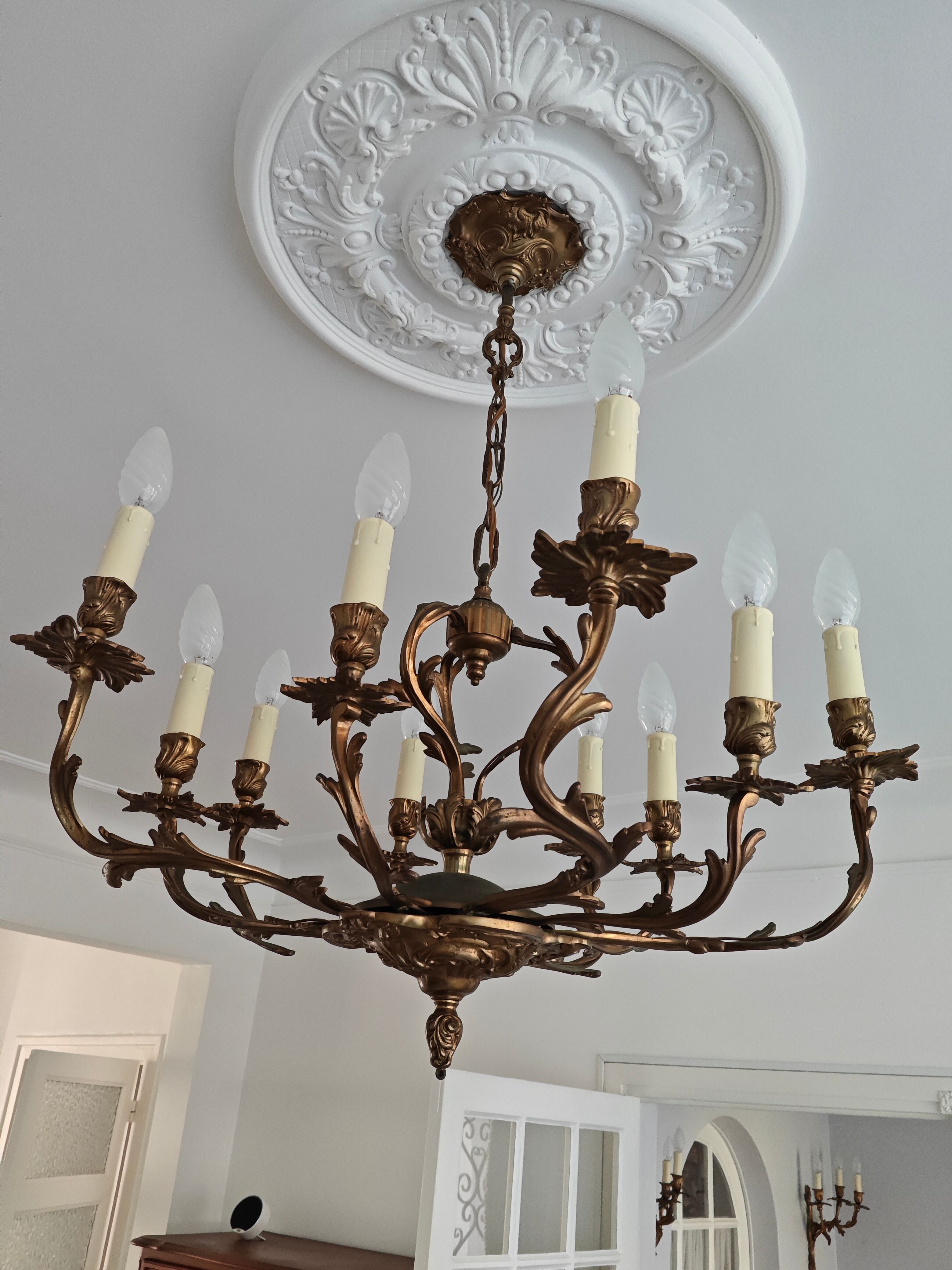 Lustre bronze 10 branches