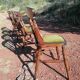 Set of 4 vintage reupholstered English country seat ltd bistro chairs