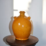 Biot jug in glazed ochre ceramic