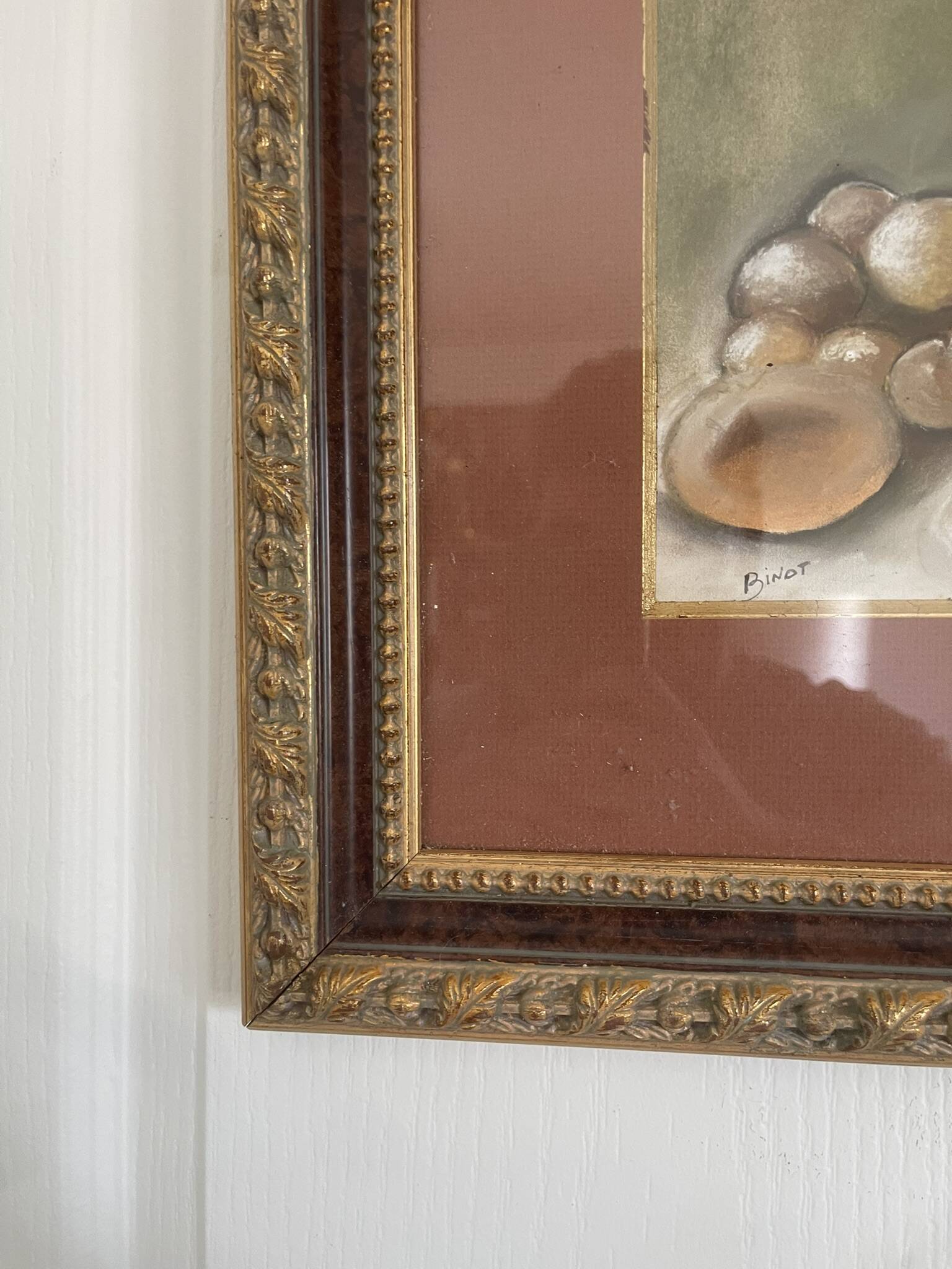 Old painting Still Life Fruits Framed Gold 52x46cm