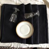 Nappe de campagne en lin noir