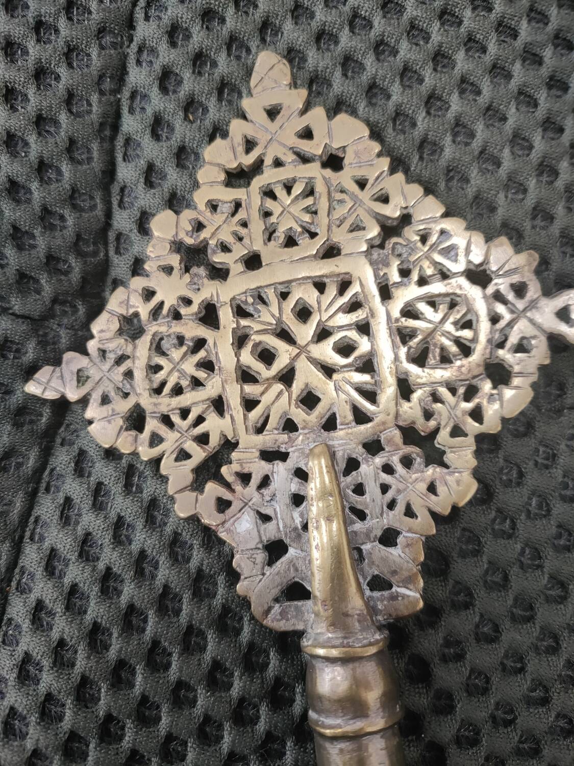 Ethiopian bronze processional cross 19th
