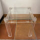 Coffee table, side table in plexiglass with a glass top.