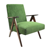 Fauteuil en velours structurel vert vintage, années 1970
