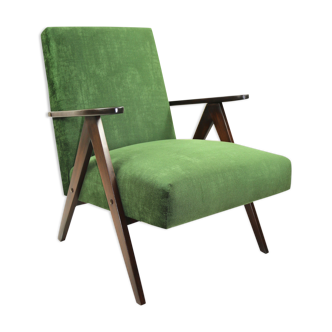 Vintage var green structural velvet easy chair, 1970s