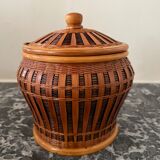 Pot with braided bamboo lid