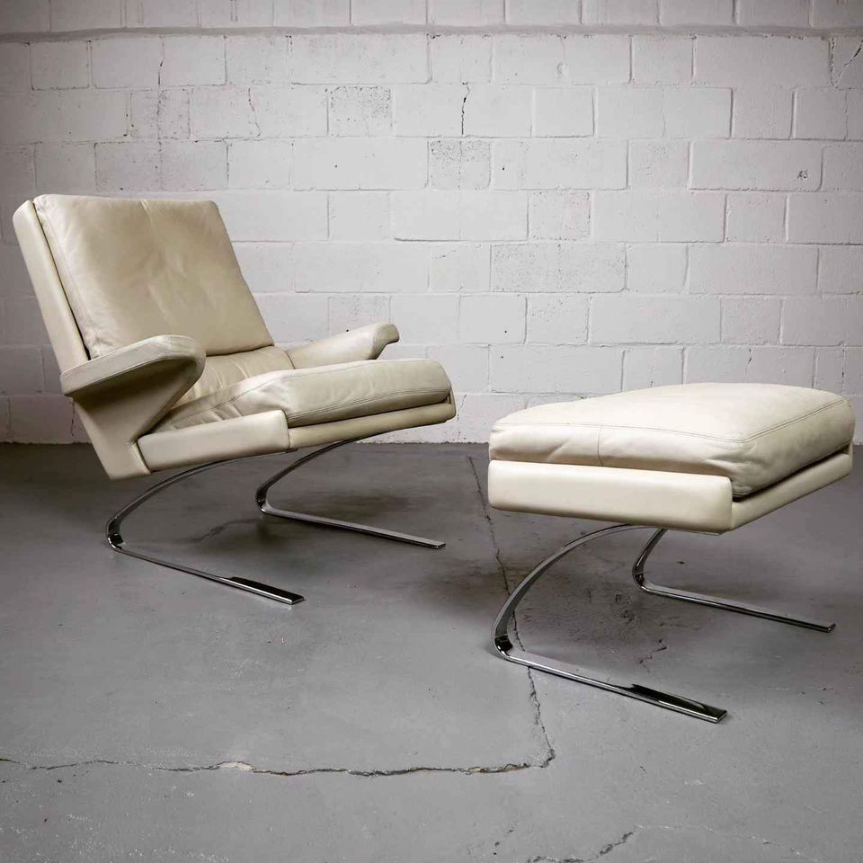 Leather "Swing" lounge chair with ottoman for COR Germany, 1960's