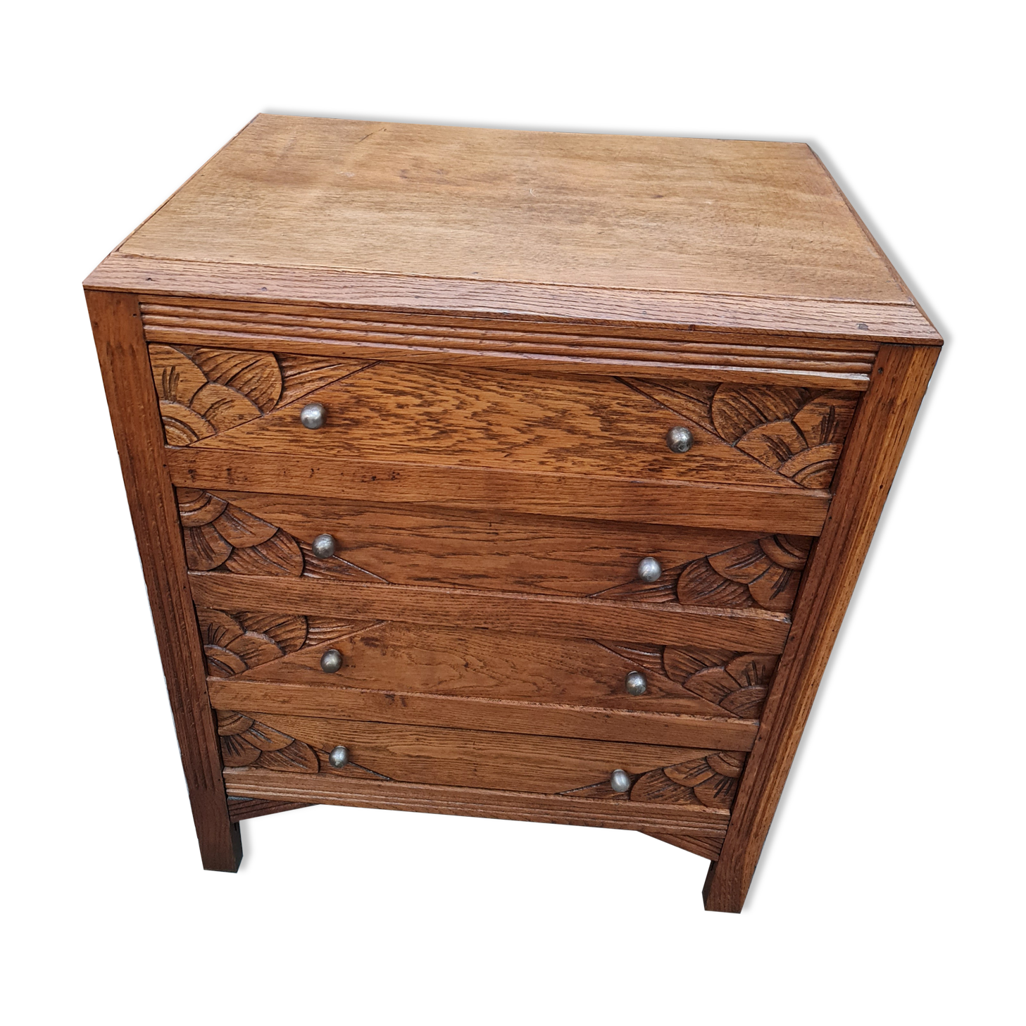 Old small vintage chest of drawers four drawers oak