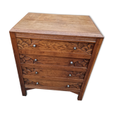 Old small vintage chest of drawers four drawers oak