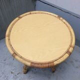 Rattan side table