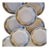 Set of 10 fine porcelain plates with Art Deco decoration.
