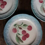 Small plates Barbotine Cherries K & G Saint Clément