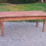 Brutalist farmhouse table Antique wooden workshop table 200cm