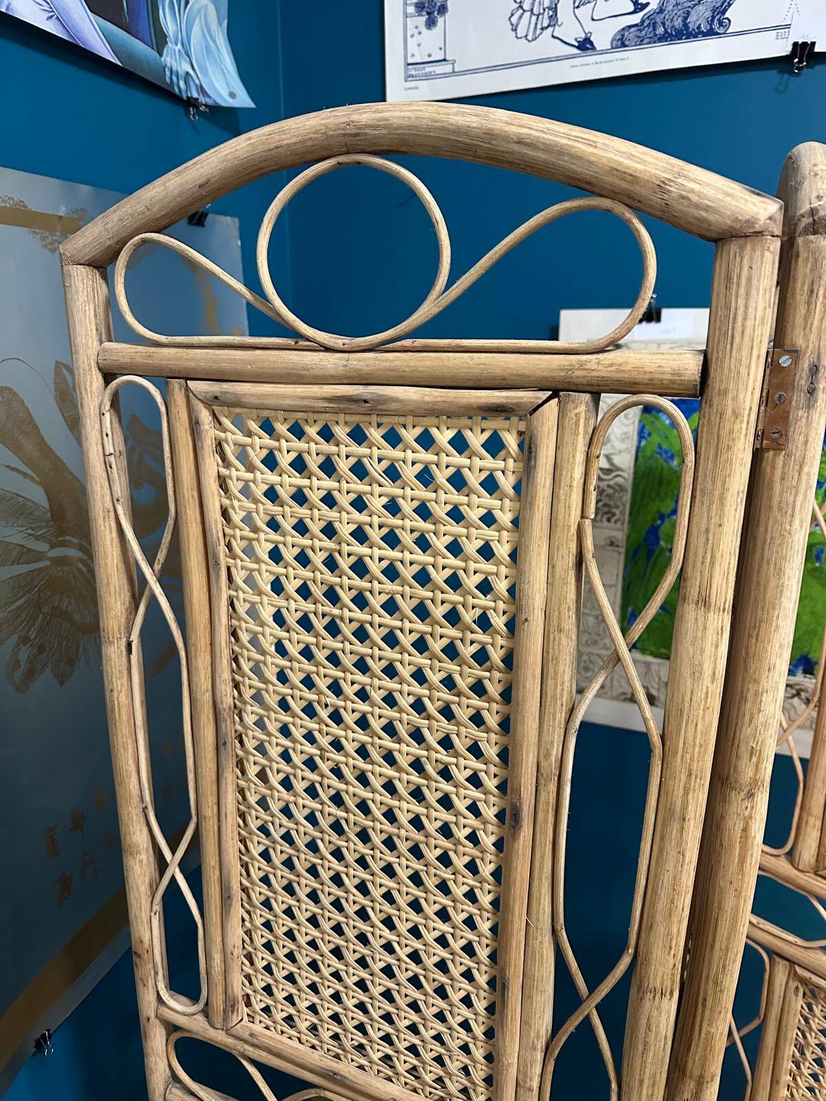 Wicker and cane screen