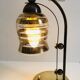 Table lamp style bauhaus years 40-50 brass with golden glass tulip