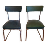 Set of two vintage industrial Ronéo chairs