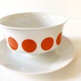 Schirnding Bavaria porcelain sauce boat with orange dots, 1970s