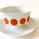 Schirnding Bavaria porcelain sauce boat with orange dots, 1970s
