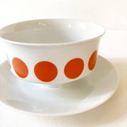 Schirnding Bavaria porcelain sauce boat with orange dots, 1970s