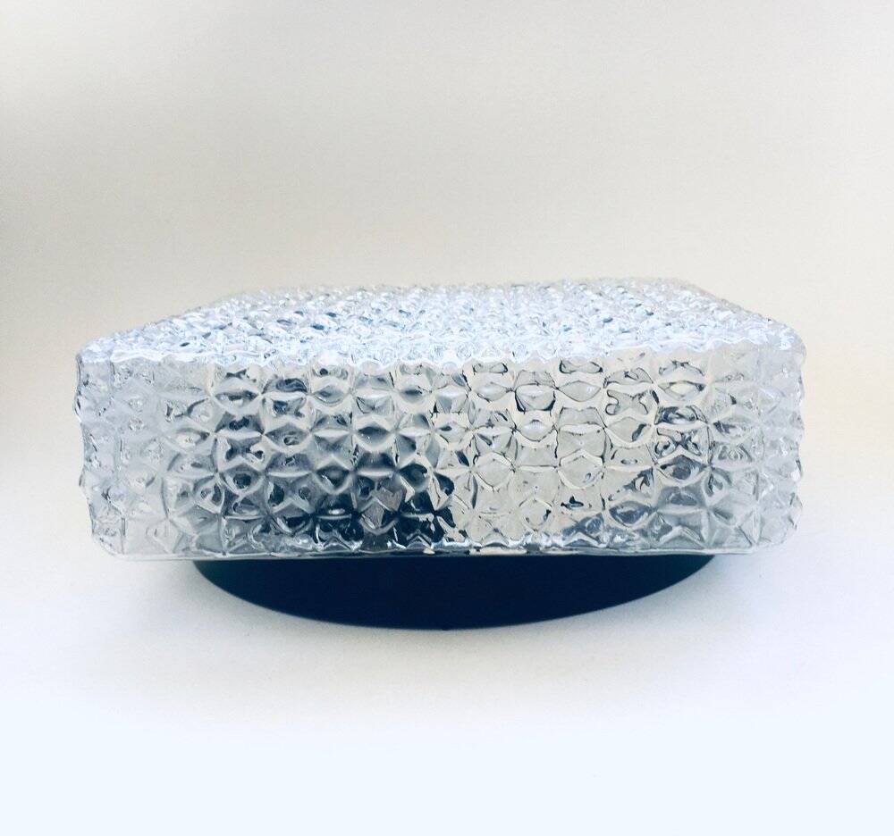 Square Wall Lamp in Glass by RZB Leuchten, 1960s