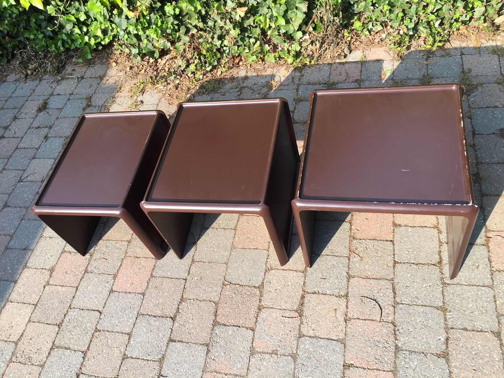 3 pull out tables  by Peter Ghyczy  for  Horn Collection 1970