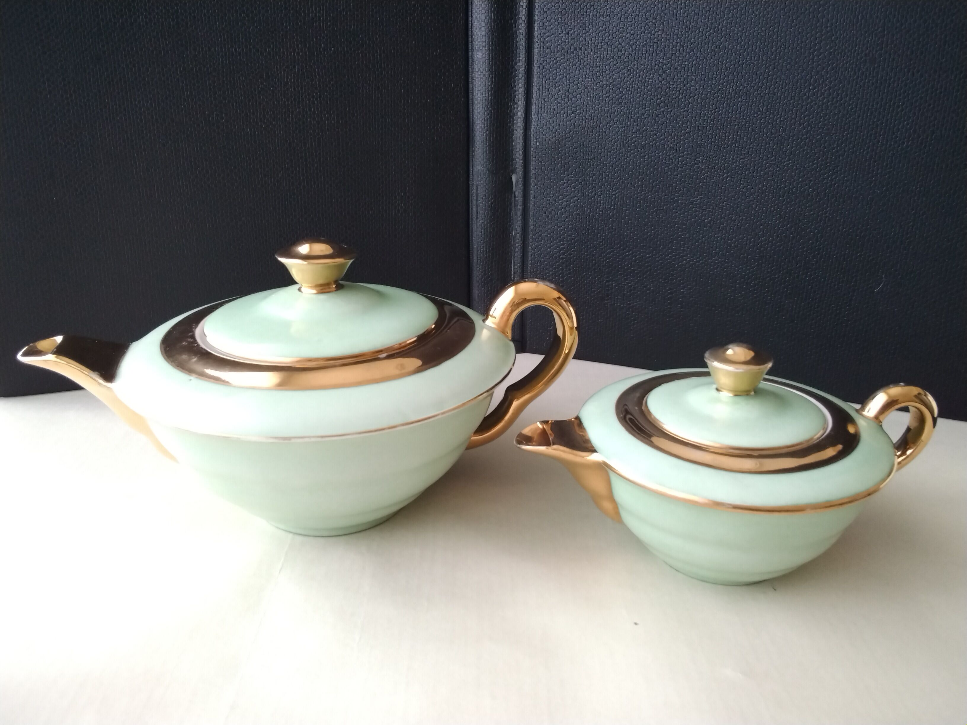 Pair of Limoges porcelain teapots