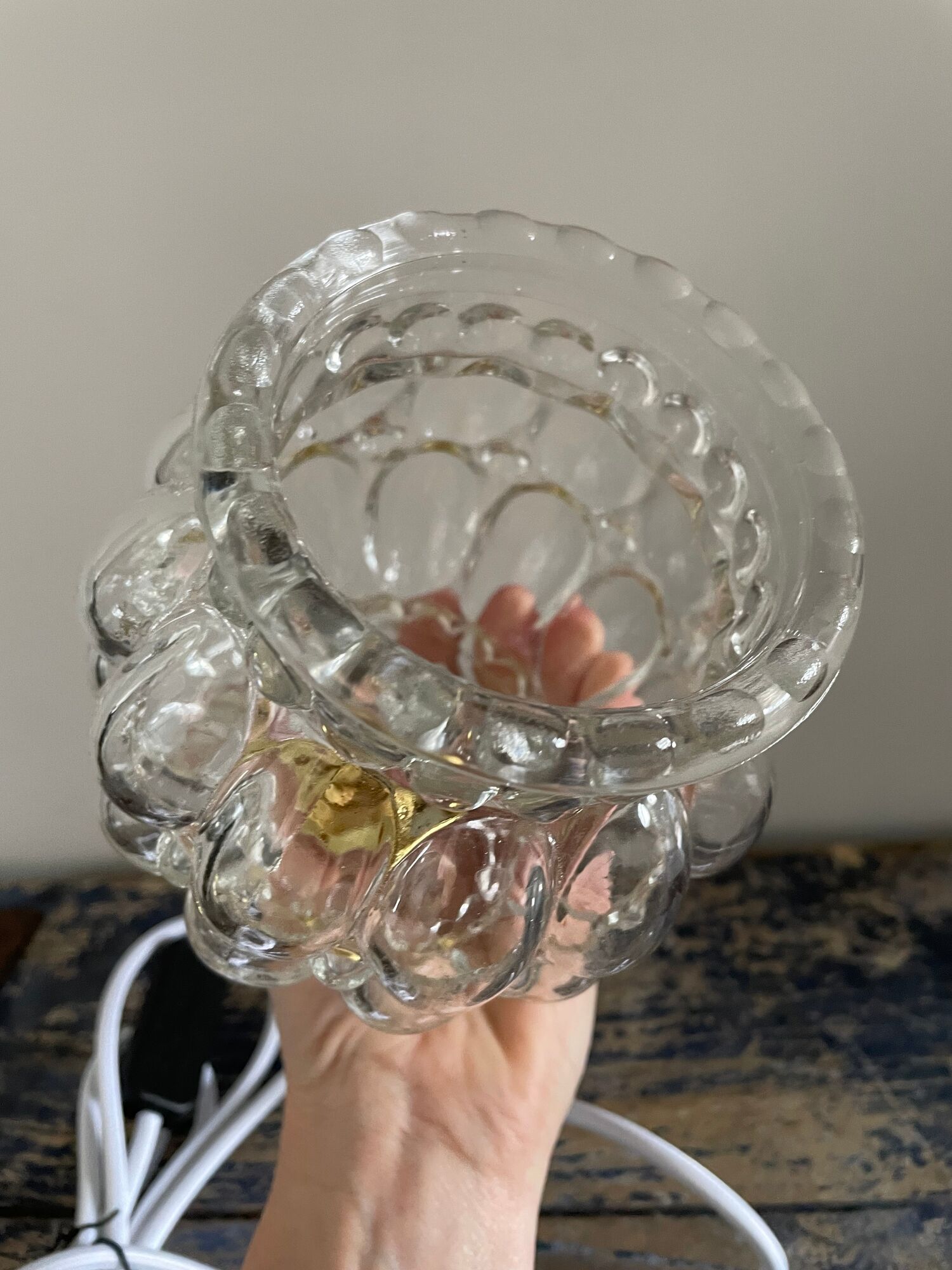 Hanging lamp pressed molded glass