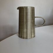 Vase, pichet de potier décor faux bois, 1970