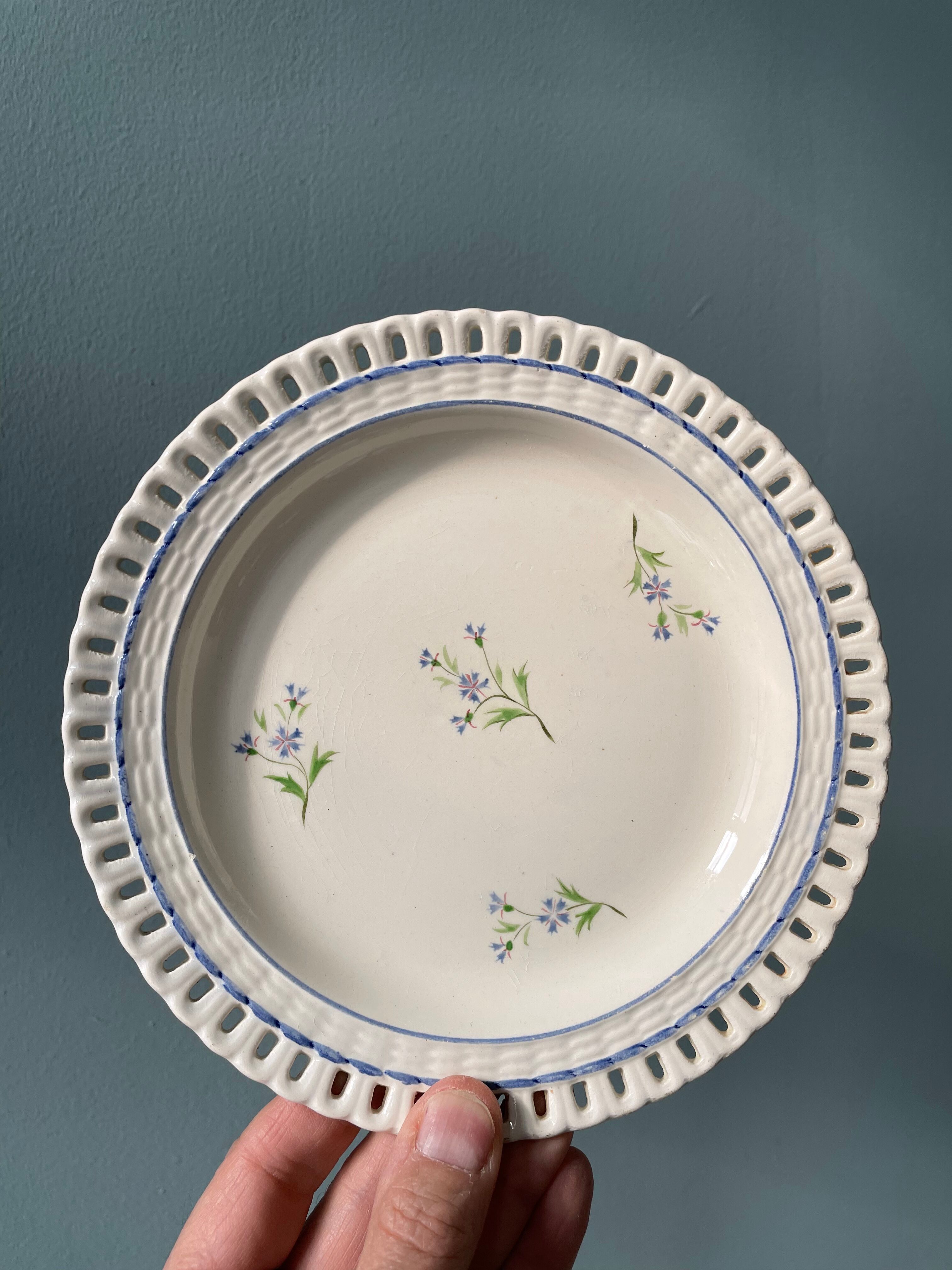 Set of 8 small plates Niderviller décor at Barbeau