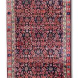 Long handmade vintage persian rug traditional wool carpet- 105x280cm