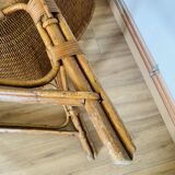 Wicker and rattan armchair