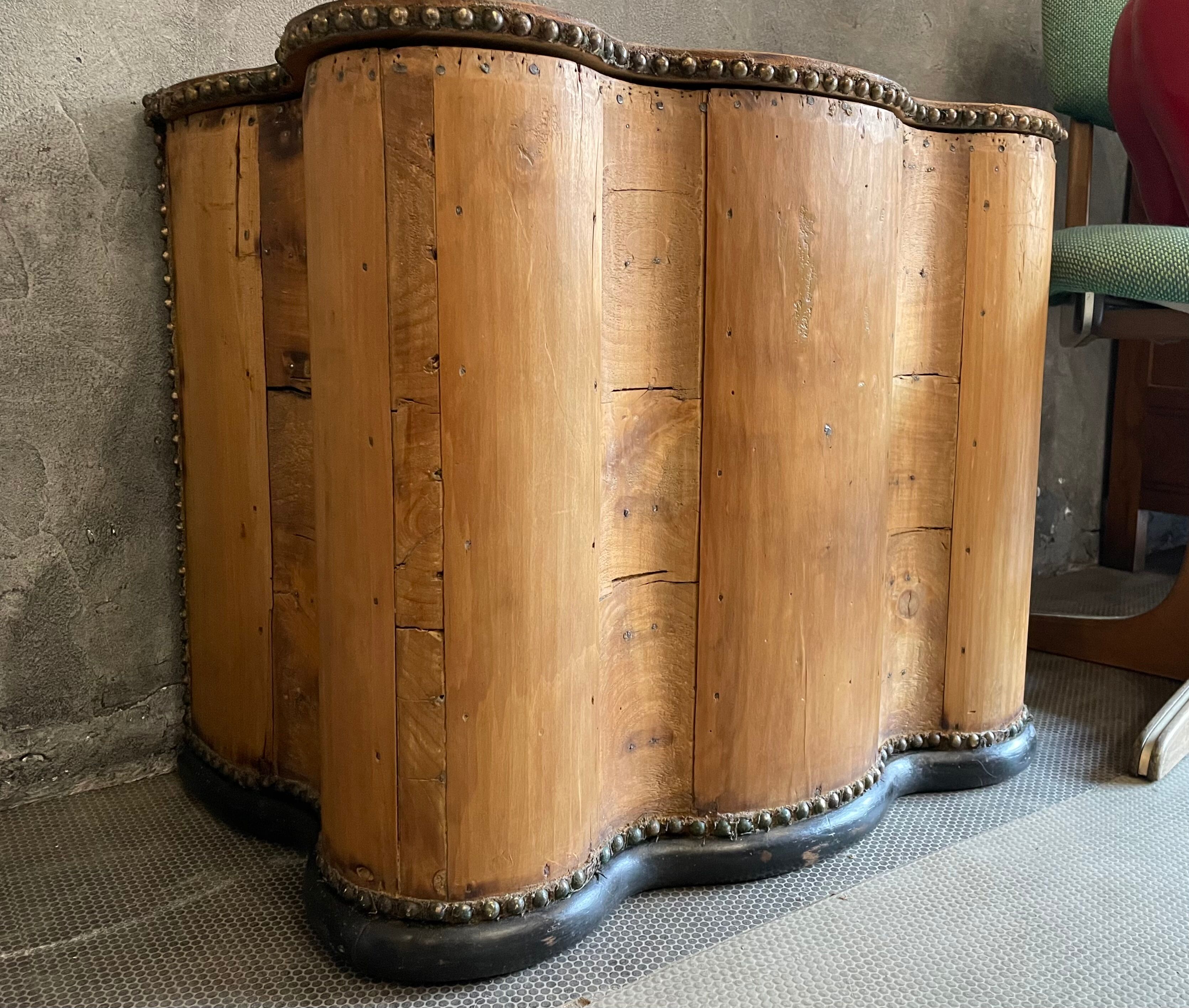 Rounded old wood chest
