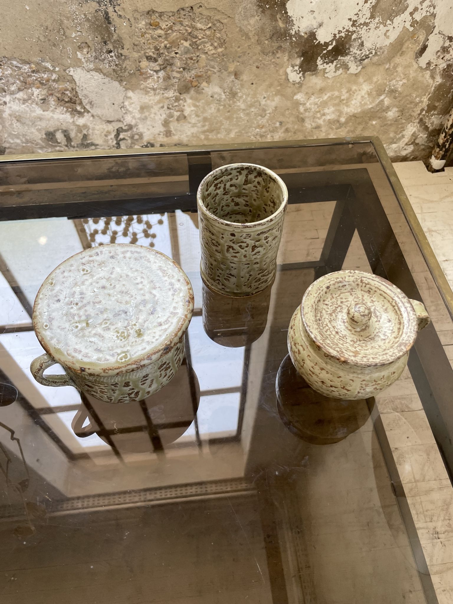 Stoneware herbal tea cup set La Hulotte Caylus
