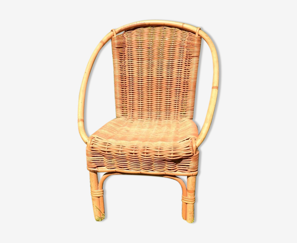 Fauteuil enfant rotin