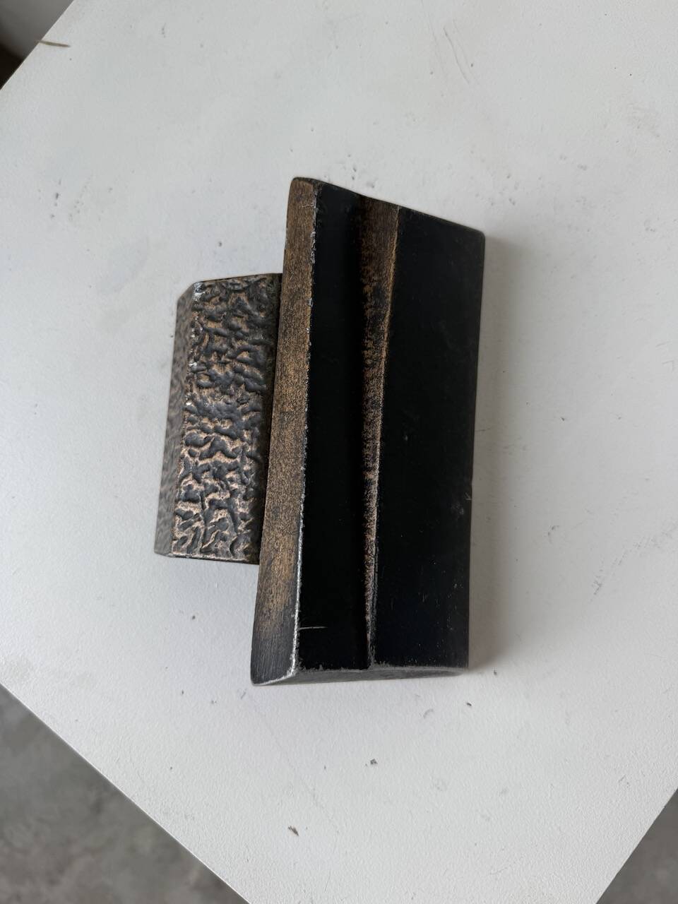 Brutalism bronze door handle