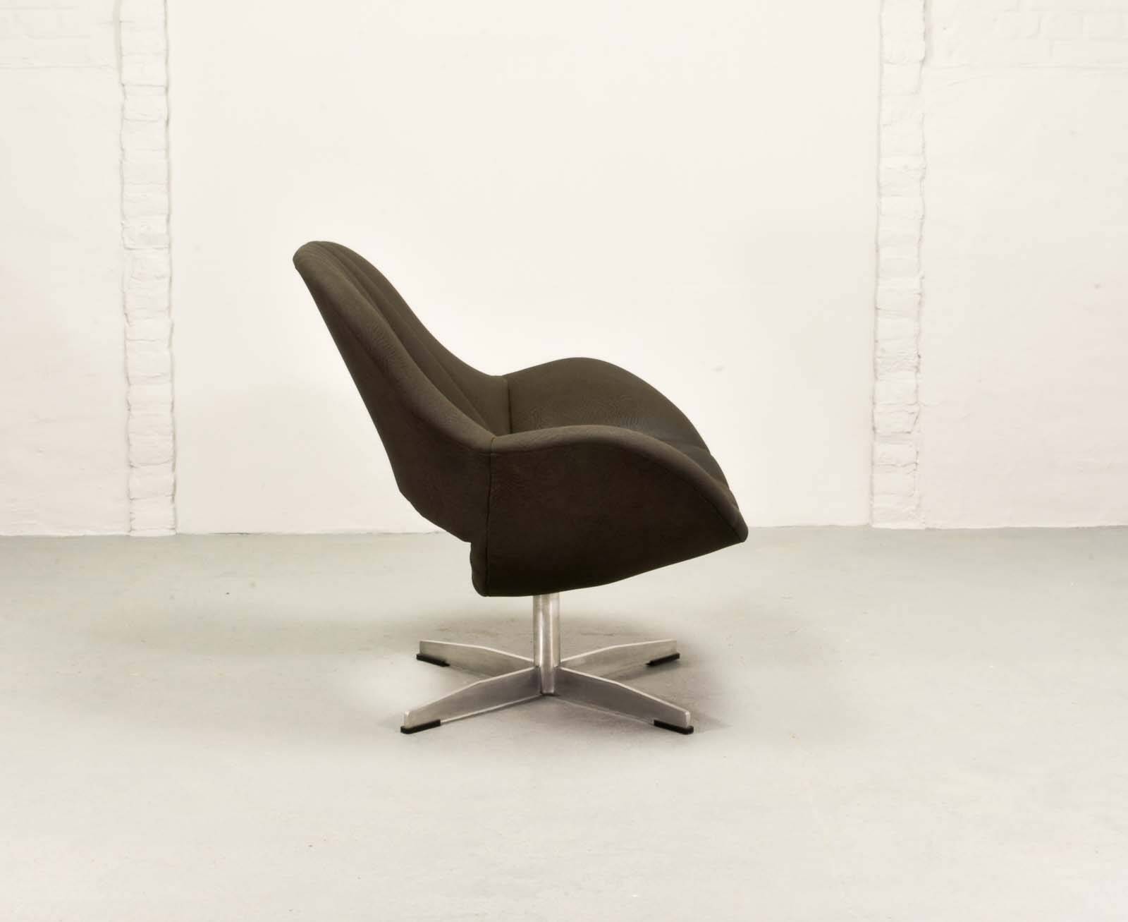 Rohé Chocolate Brown Leatherette Vintage Design Lounge Chair, 1960s