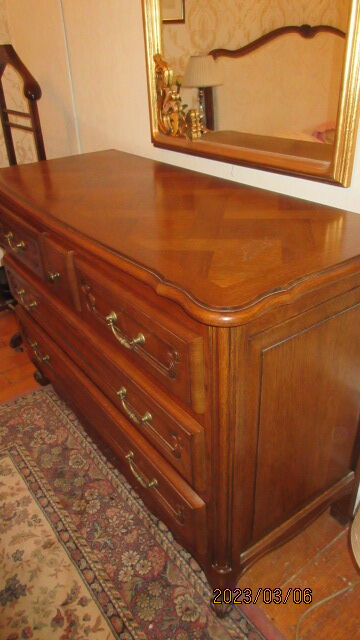 Louis xv style solid oak chest of drawers