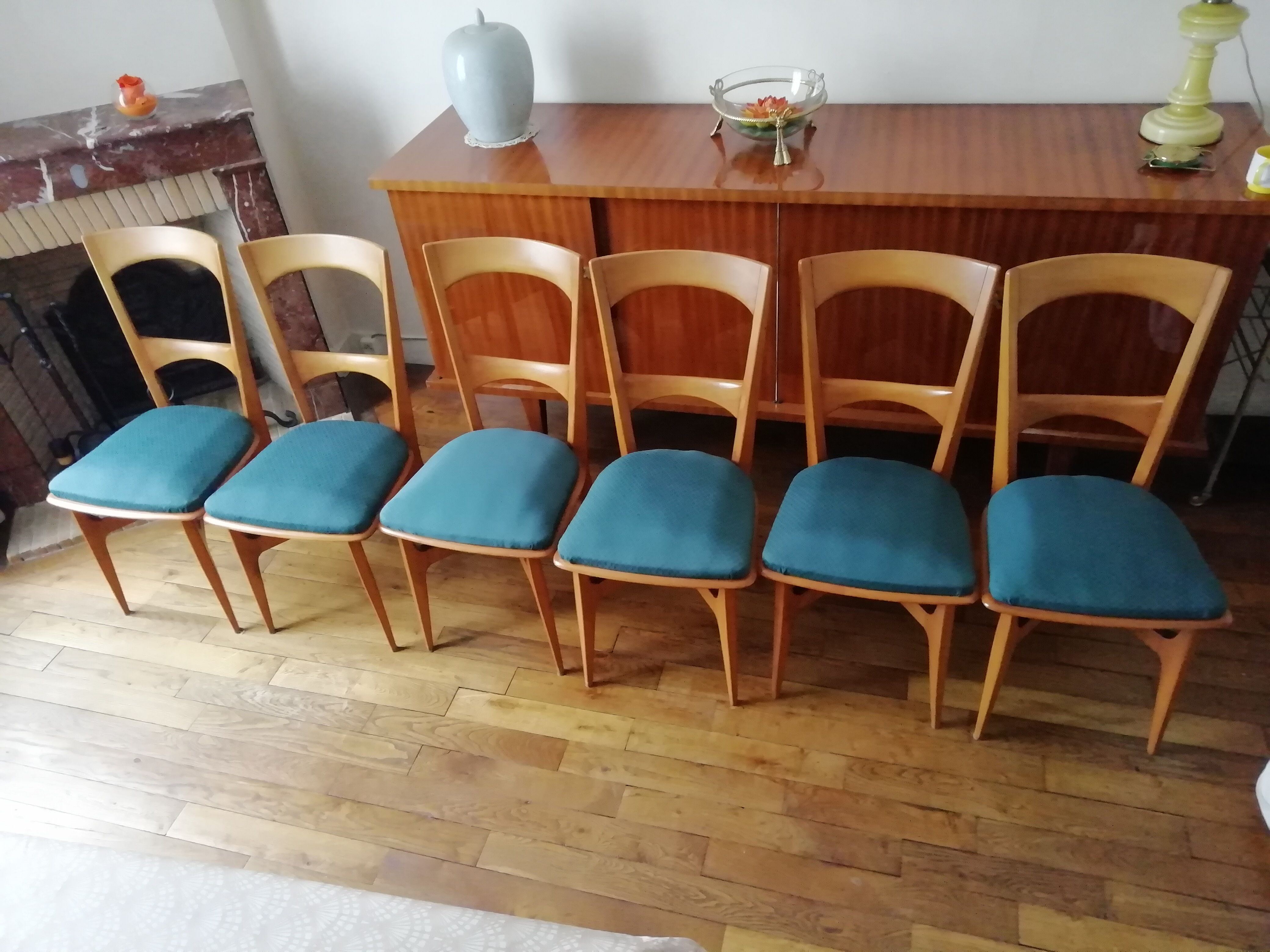Set of 6 chairs, year 60s