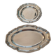 2 silver-plated metal dishes