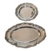 2 silver-plated metal dishes