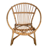 Vintage 1960s rattan children's armchair
