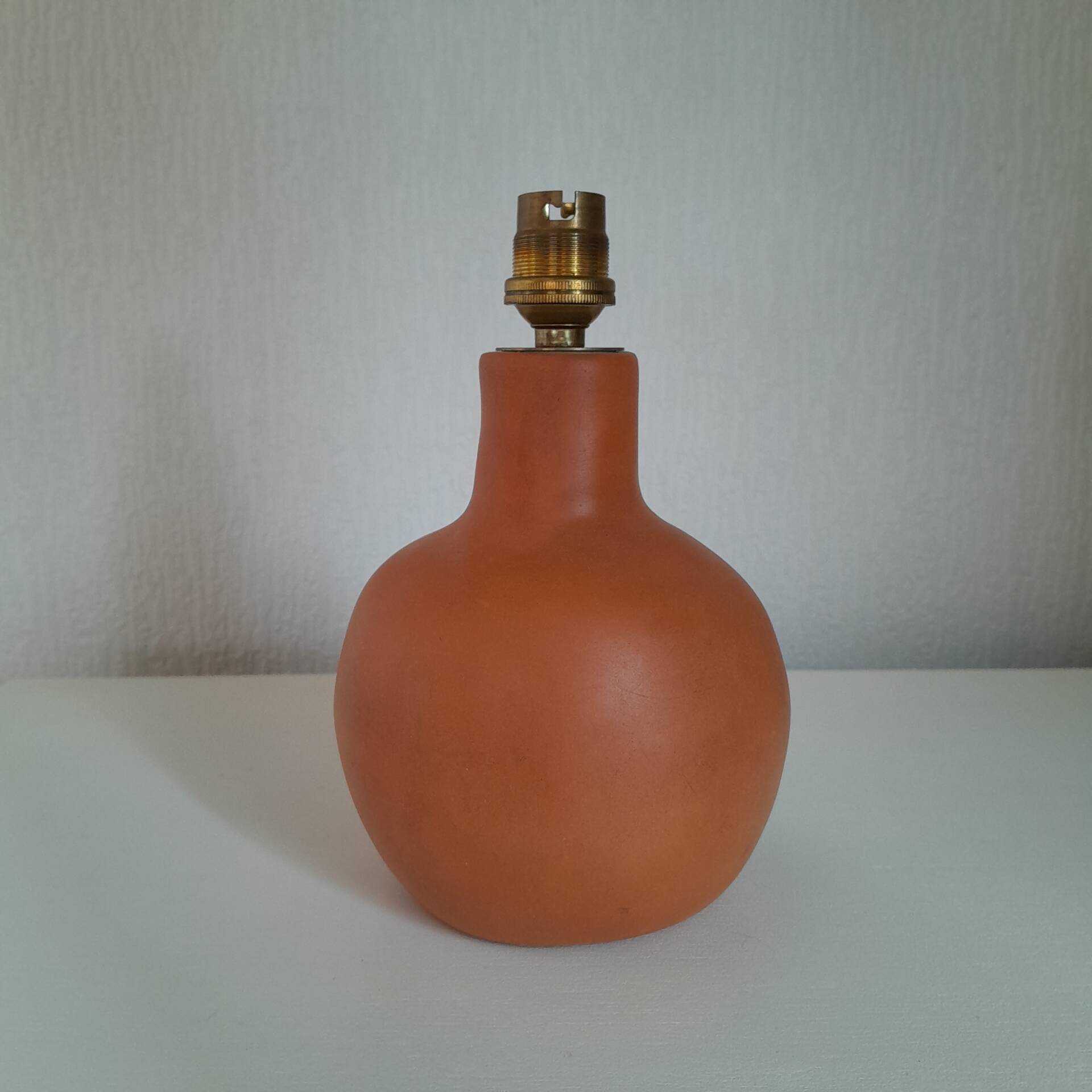 Vintage terracotta lamp - Lampshade with dried flowers and ferns
