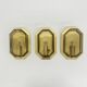Set of 3 Limburg Glashütte smoked glass and brass wall lamps sconce , 1970s