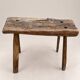 Old small bench / rustic stool made of solid wood – folk art
