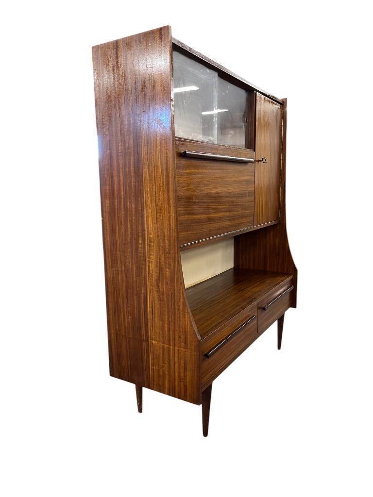 Vintage wooden cabinet with display case / bar section