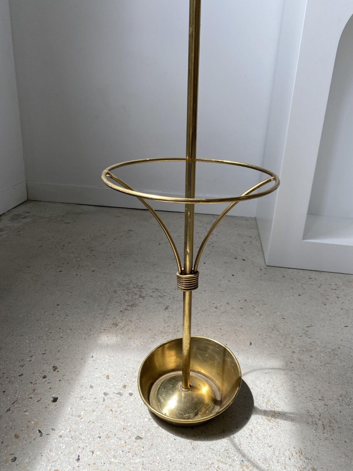 Vintage golden brass umbrella holder