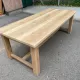 1970s stripped solid oak farmhouse dining table - 210cm